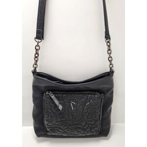 Simply Vera Vera Wang Black Rose Imbossed Purse